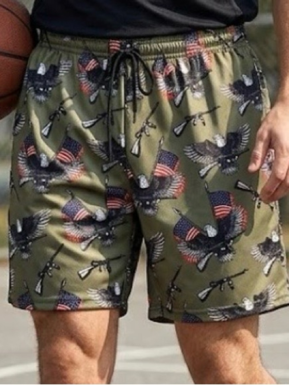 New USA Men's mesh Eagle & Flag shorts Basketball, Casual, Gym